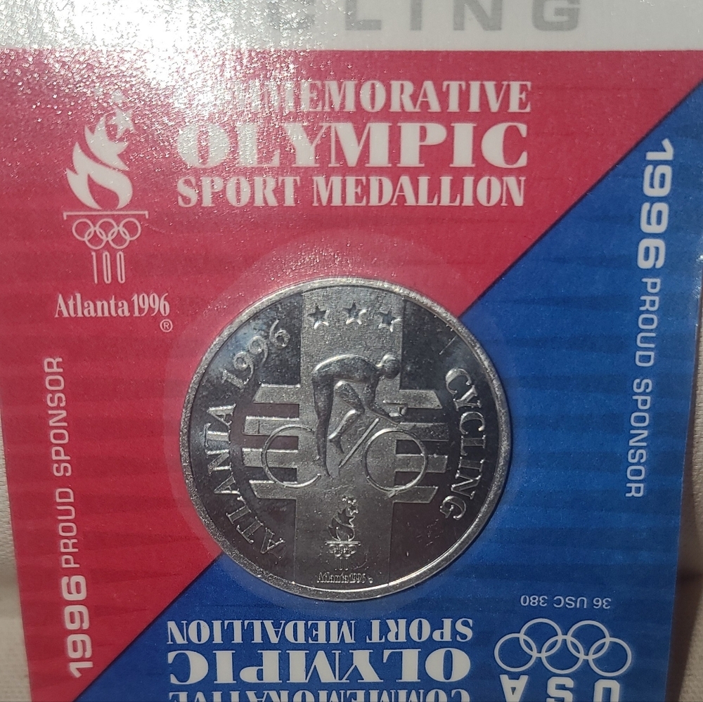 NEW 1996 Atlanta Olympic Commemorative Coin Cycling In Original Package NIB‎